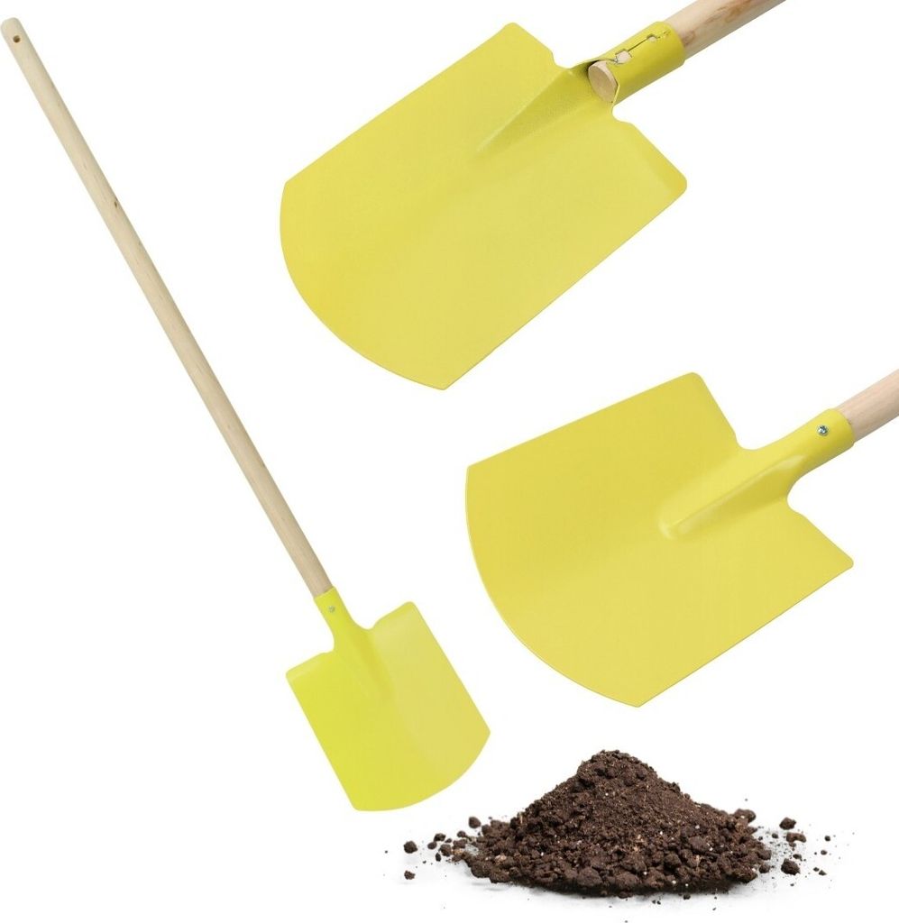 Gerader Spaten, gelb "kleiner Gärtner", Spaten für Kinder 85x15 cm