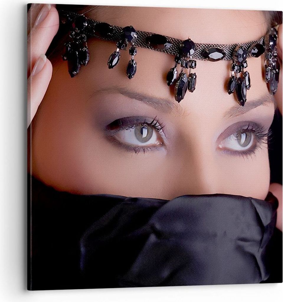 Bild auf Leinwand - Leinwandbild - Orient weiblich modell dekoration - 70x70cm - Wand Bild - Wanddeko - Leinwanddruck - Bilder - Kunstdruck - Leinw...