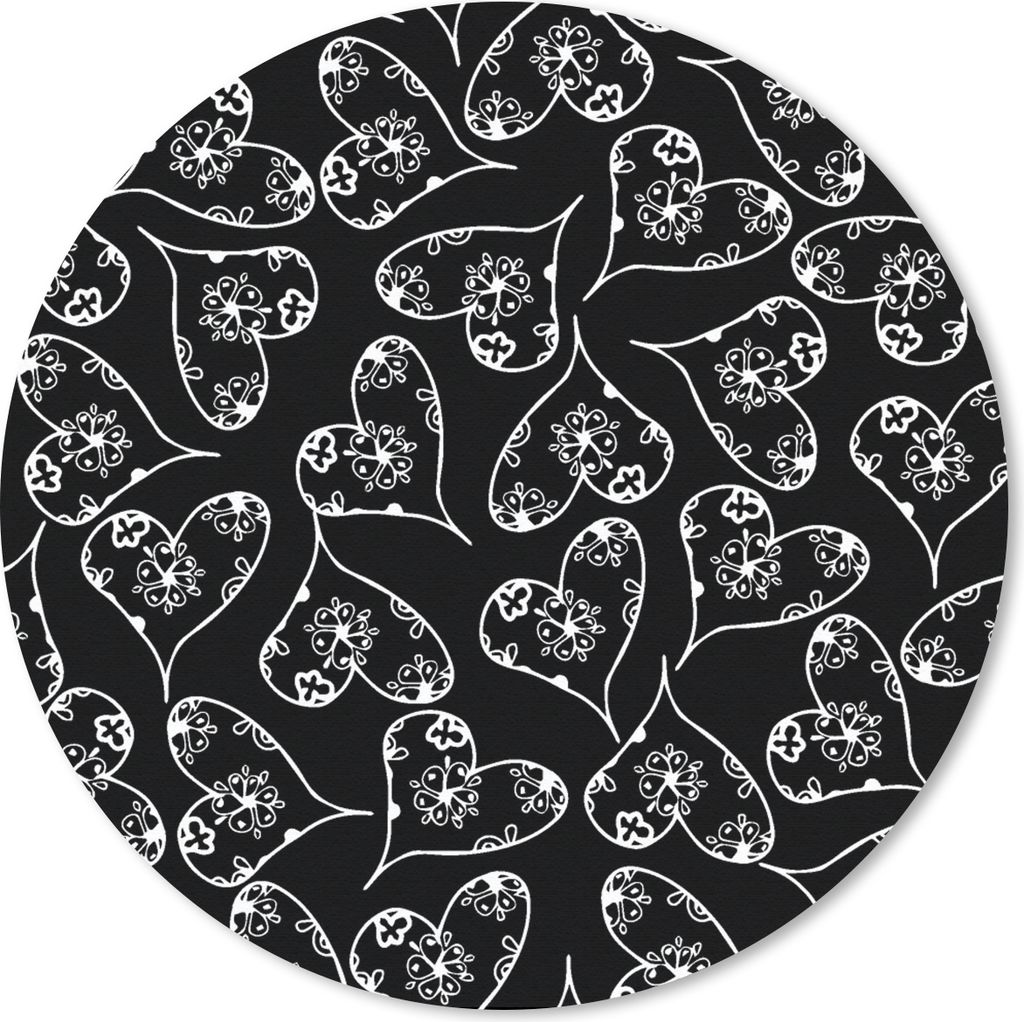 MuchoWow Mauspad Mousepad Mädchen - Herz - Blumen - Muster - Mädchen - Kinder - Baby 30x30 cm - Mousepads - Maus Mat - Pad - Mausunterlage - Ti...