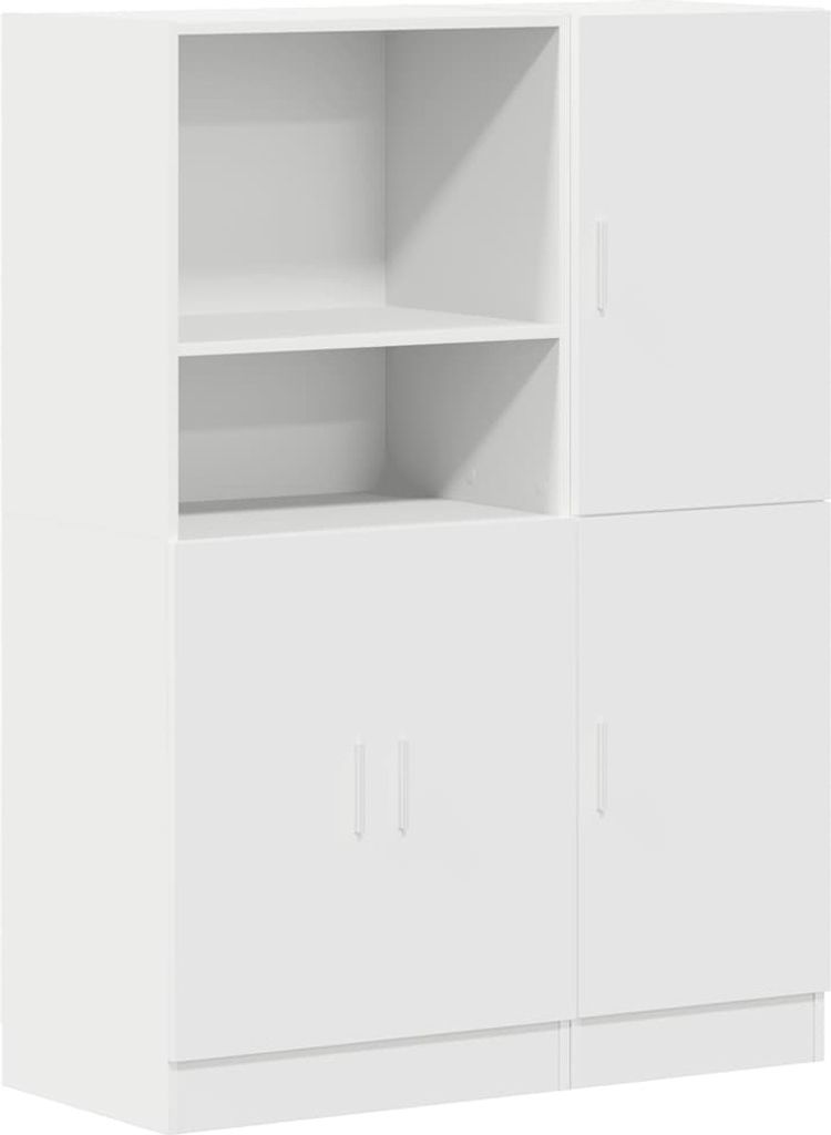 2-tlg. Küchenschrank-Set Weiß Holzwerkstoff