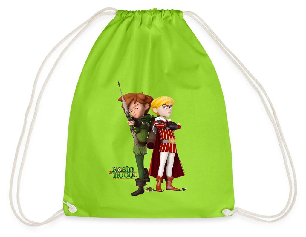 Spreadshirt Robin Hood Und Prinz John Turnbeutel, One size, Neongrün