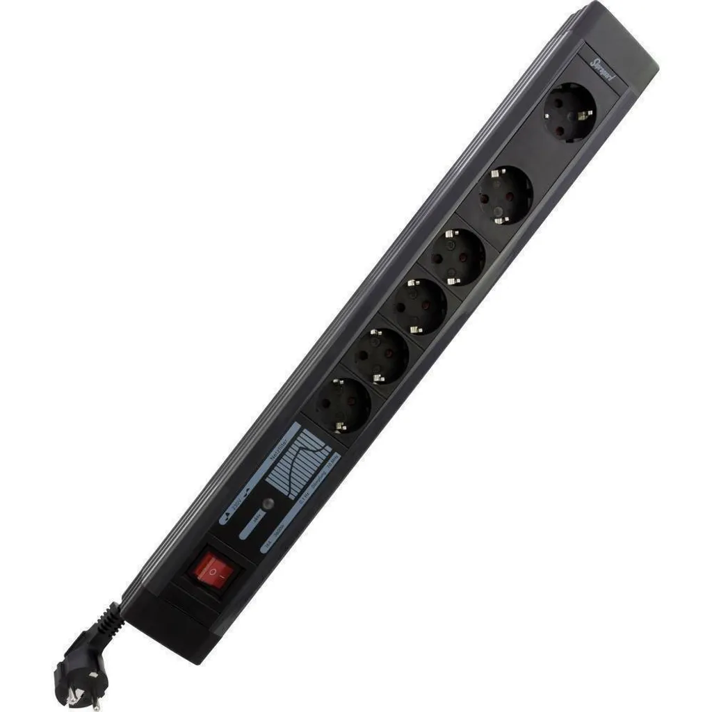 Multiprise 6 fiches REV 0015603513 avec protection et bouton On/Off