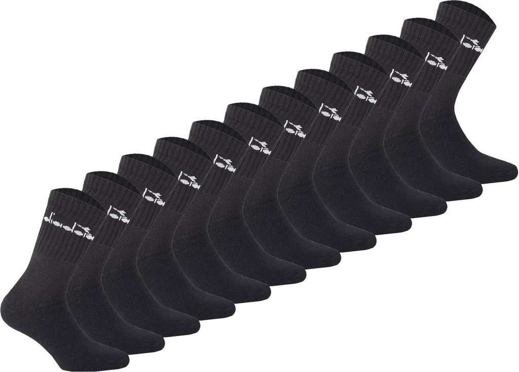 Diadora Uni Tennissocken - 12er Pack, Logo Schwarz 43-46