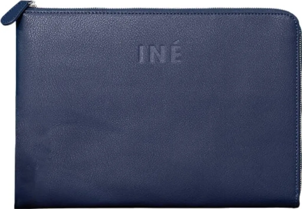 Pochette INE-TABLET bleue : protégez votre tablette avec du cuir recyclé