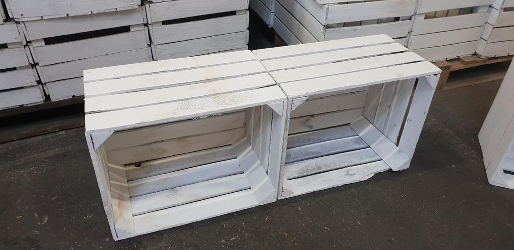 2er set Stück Obstkisten Johanna alt original Weiss Produktbild 