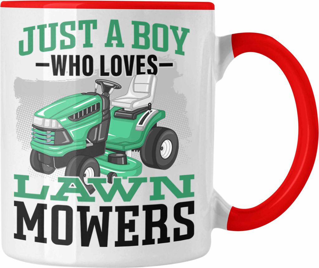 Trendation - Rasenmäher Liebhaber Geschenkidee Gärtner Tasse Geschenk für Hobbygärtner Landschaftsgärtner (Rot)