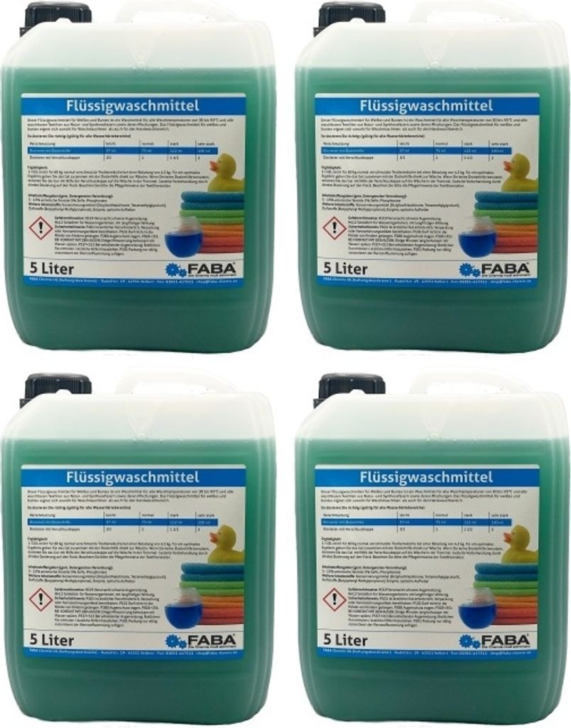 4 x 5 L Flüssigwaschmittel Konzentrat grün frisch Universal Produktbild 