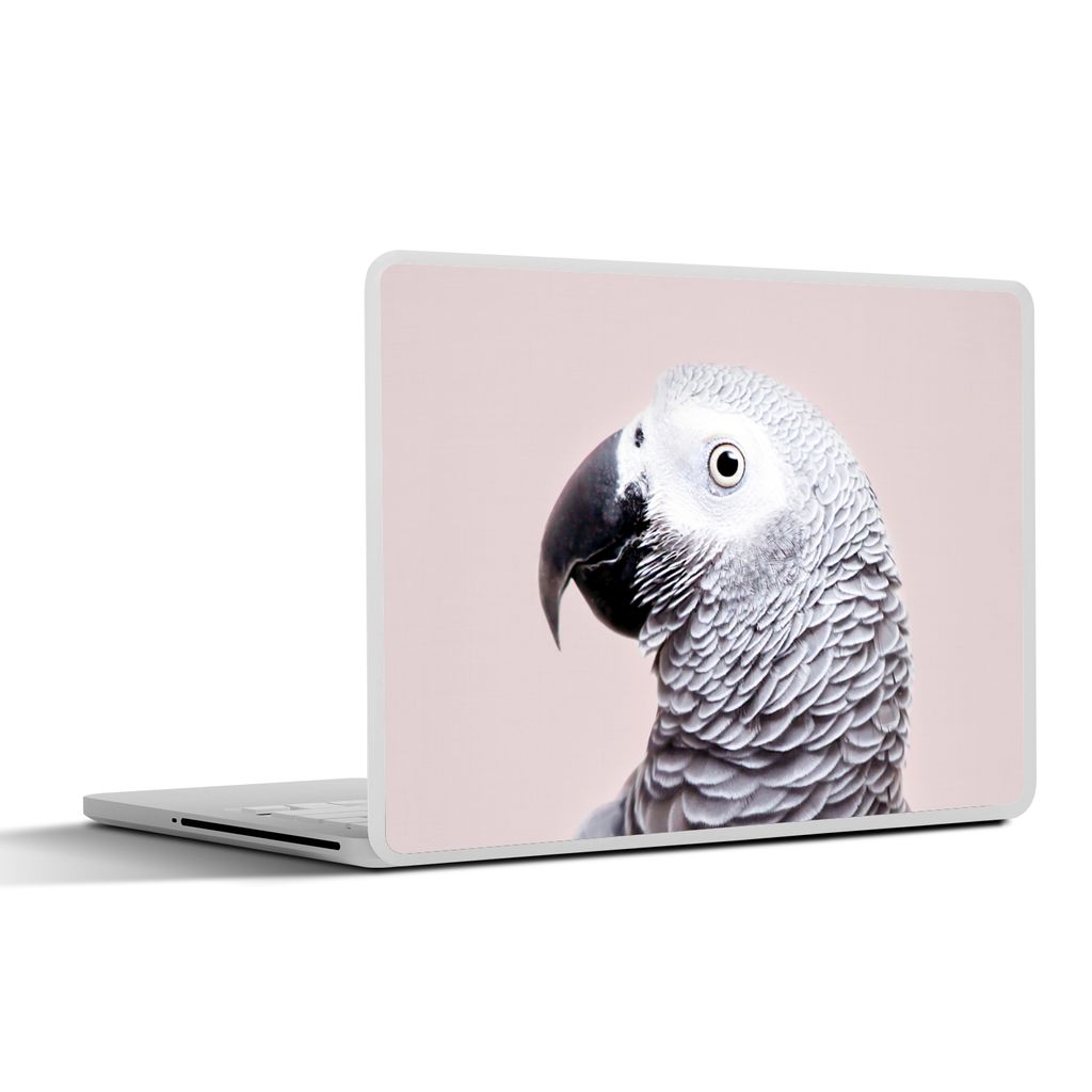 MuchoWow Laptop Aufkleber Sticker Cover Papagei - Grau - Tiere - Natur 30x22 cm - Laptop-Sticker