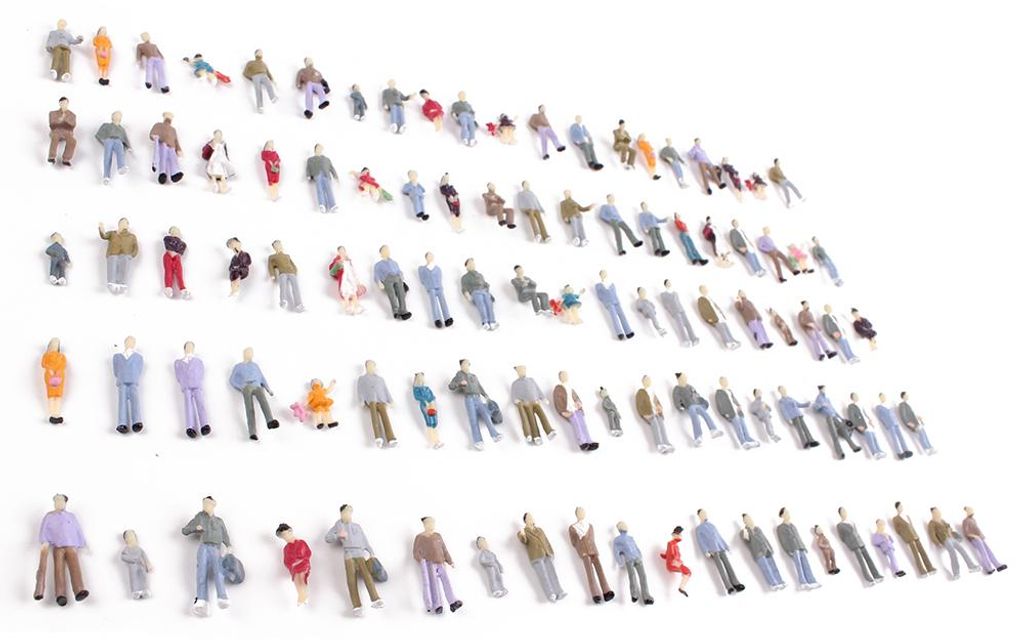 Figuren 1:100 | Modellbau Menschen aus Plastik (100 Stück) Produktbild 