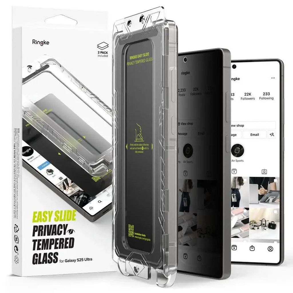 Szkło Prywatyzujące Ringke Easy Slide 2-Pack Galaxy S25 Zdjęcie produktu 