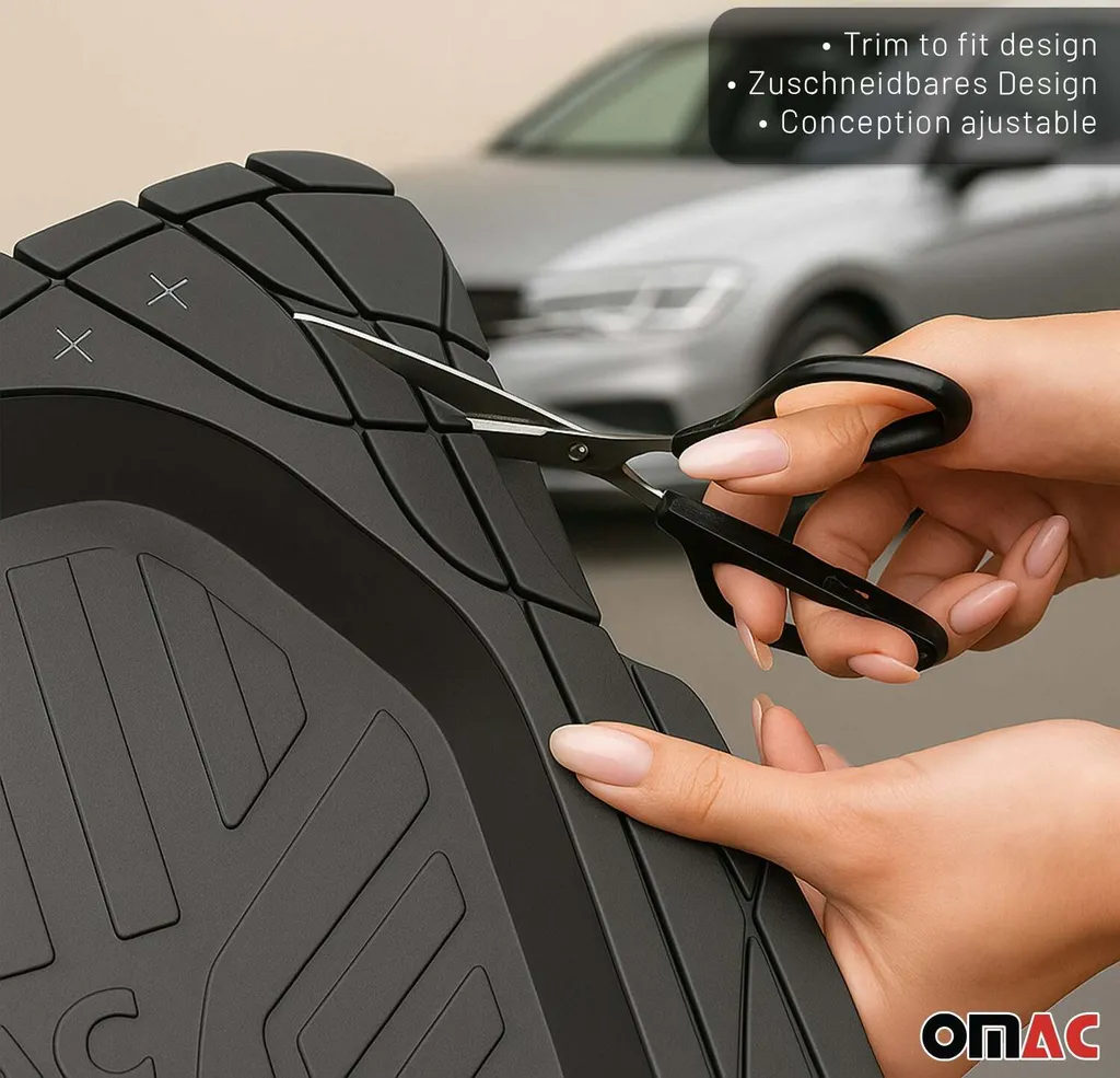 Tappetini Auto In Gomma Universali Set 4 Pezzi - Antiscivolo, Impermeabili E Ritagliabili - PVC Di Qualità