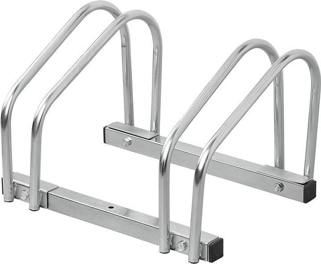 Fahrradständer für 2 Fahrräder aus verzinktem Stahl zur Wand- oder Bodenmontage