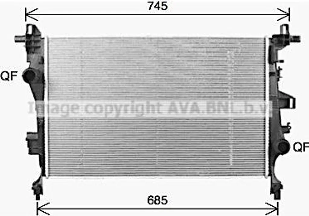 Radiateur AVA FT2468 en aluminium OE 52009106 Fiat 500X et Renegade