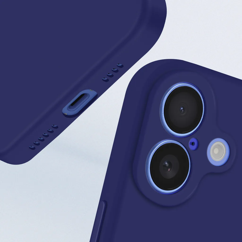 Custodia Avizar Blu Notte per iPhone 16 - Eleganza Soft Touch - 4