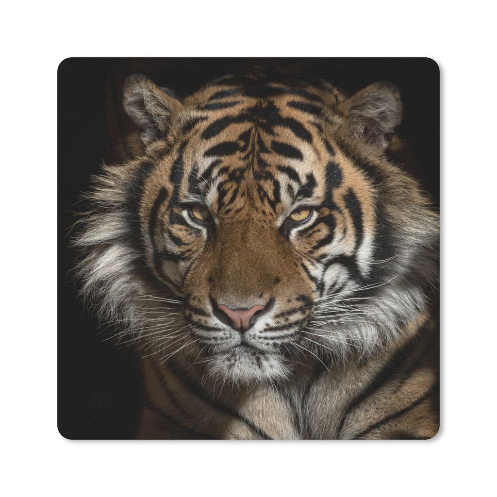 MuchoWow Mauspad Mousepad Tiger - Wilde Tiere - Porträt 30x30 cm - Mousepads - Maus Mat - Pad - Mausunterlage - Gaming