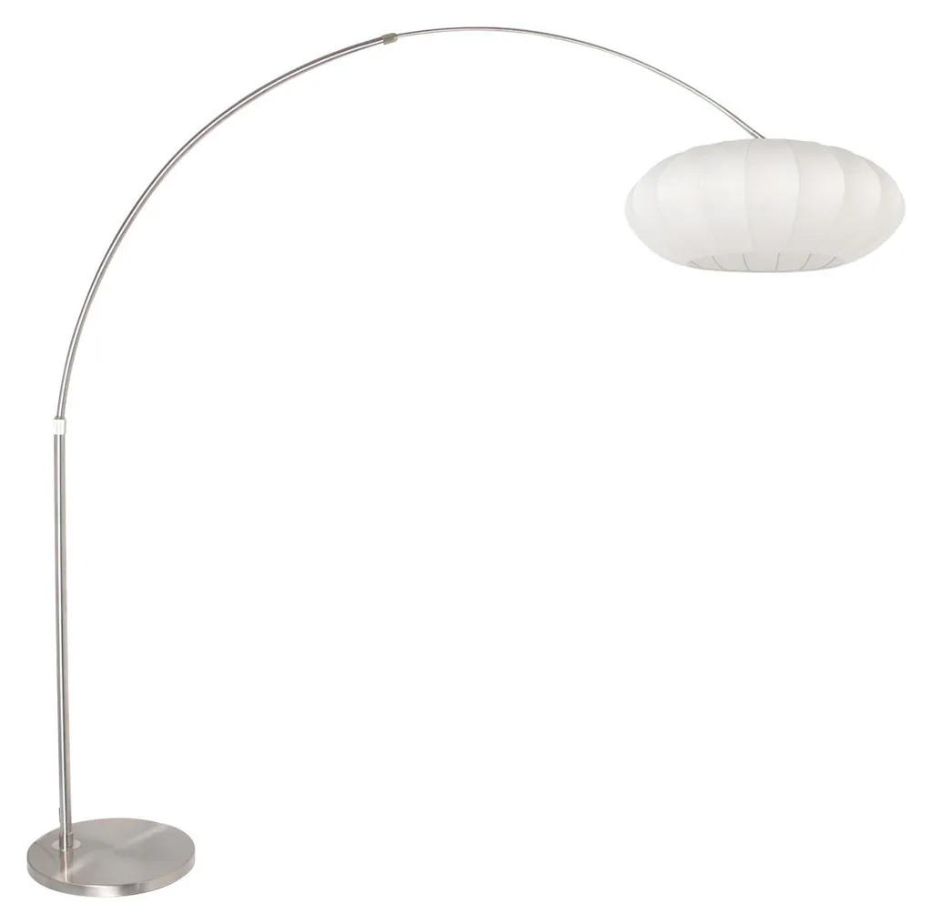 Lampe Arc en Acier Sparkled Light Steinhauer avec Abat-jour Textile