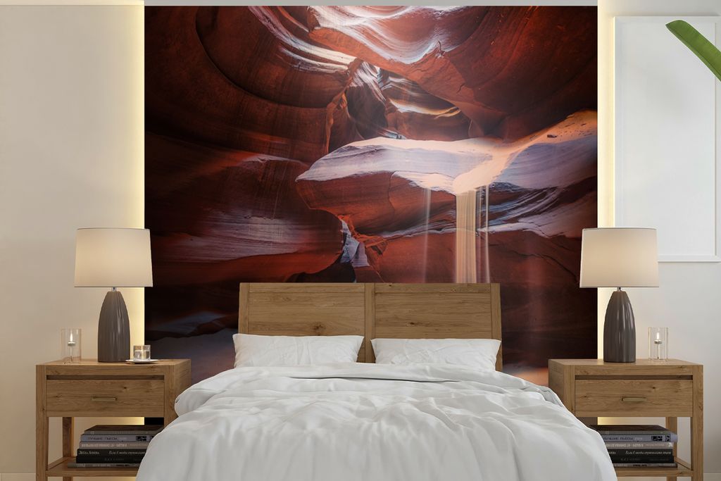 MuchoWow Fototapete für Wohnzimmer oder Schlafzimmer Wandtapete Vinyl Motivtapete Landschaft - Höhle - Sand - Natur - 220x220 cm - Tapeten