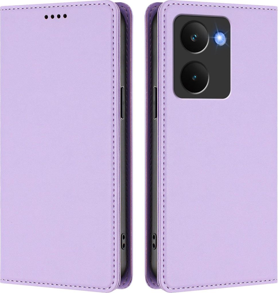 Handyhülle für Realme P3 Ultra, Kunstleder Klapphülle Stoßfeste Magnetische Hülle mit Ständer Violett