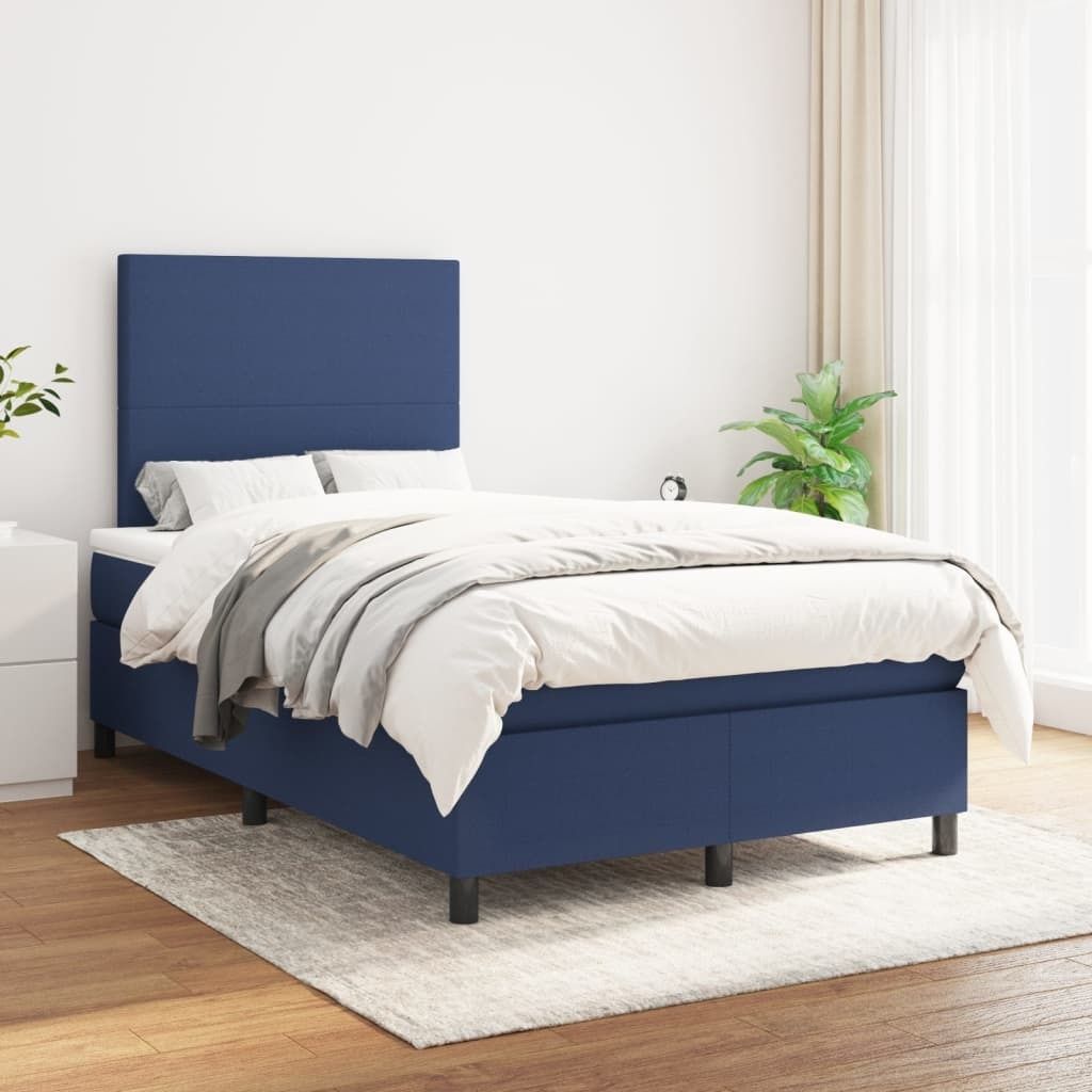 Maison Exclusive - Boxspringbett mit Matratze Blau 120x200 cm Stoff