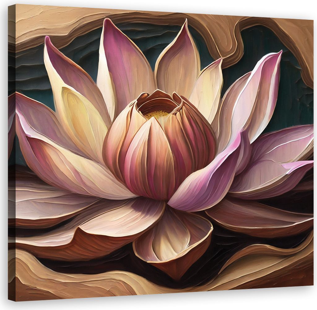 Leinwandbild Lotusblume Natur 40x40 Feeby Rosa bild für die wand bereit zum aufhängen