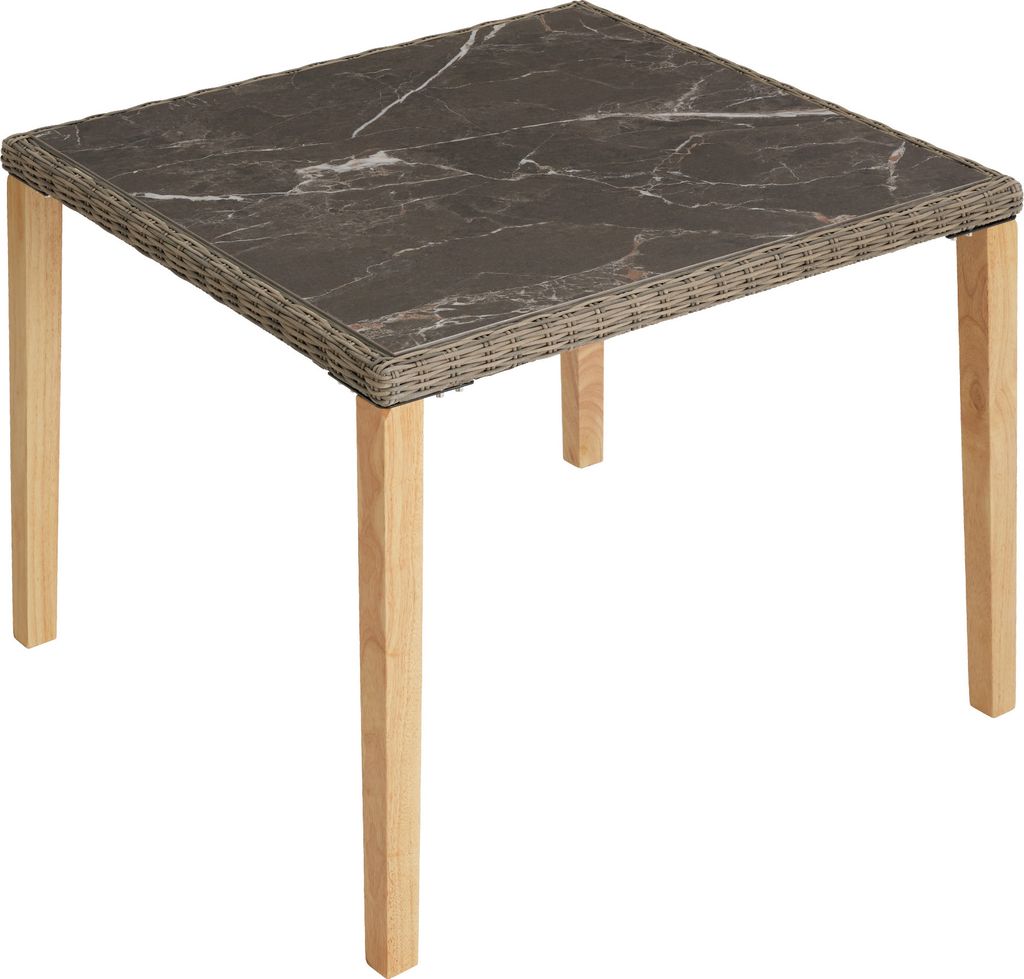 tectake Rattan Tisch Tarent 93,5 x 93,5 x 75 cm