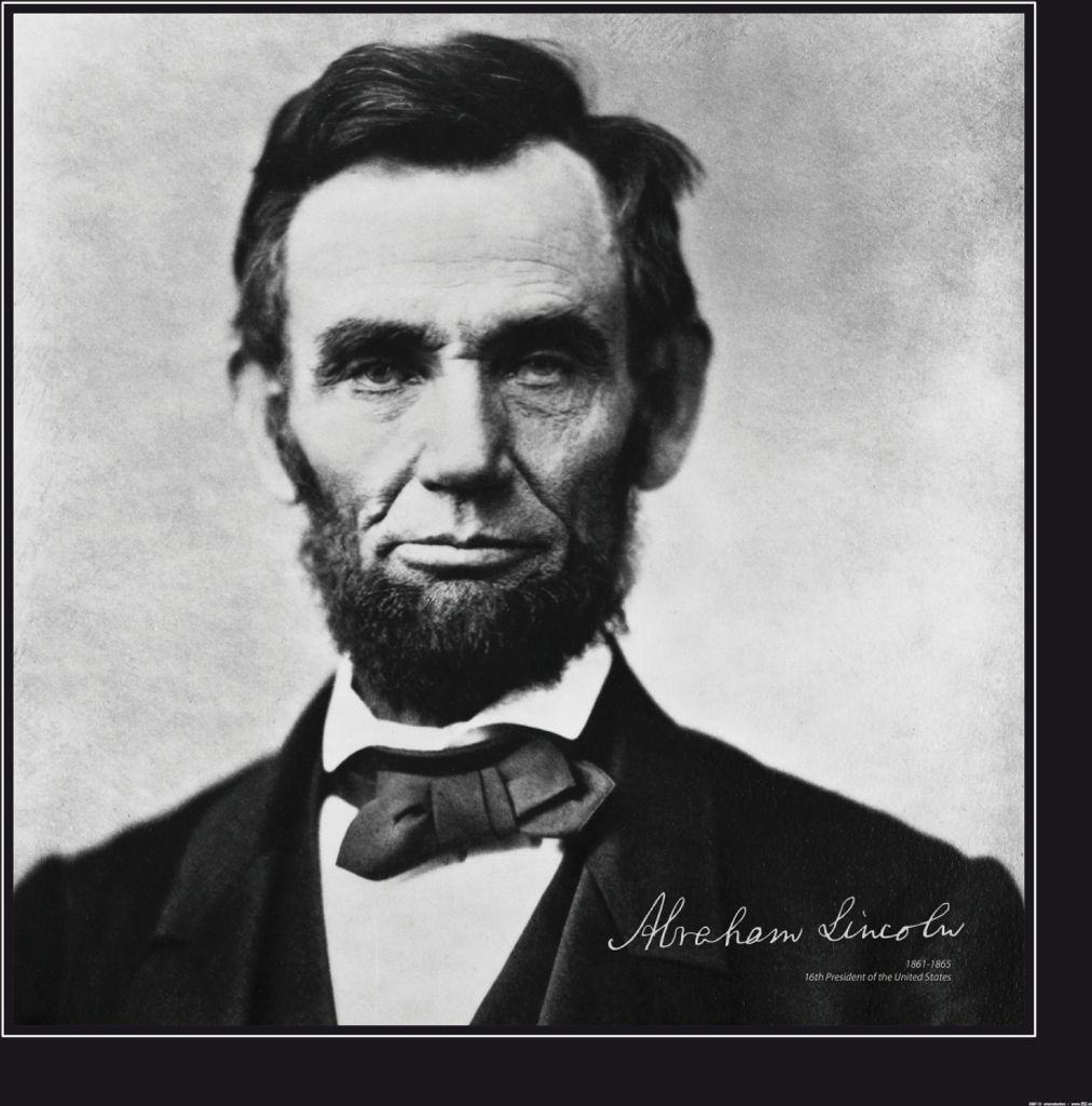 Abraham Lincoln Kunstdruck Bild - 16. Präsident Der Vereinigten Staaten, 1861 - 1865 (100 x 100 cm)