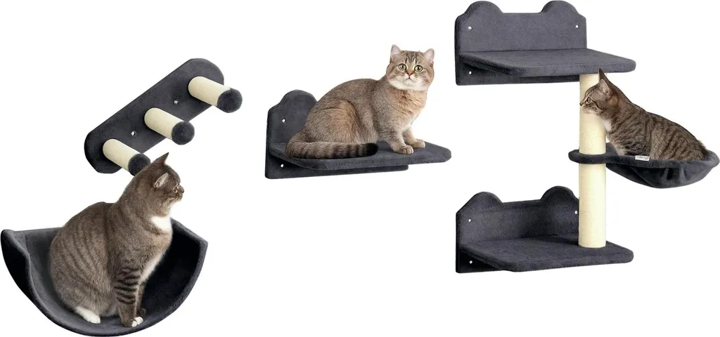 Petit arbre à chat gris foncé avec plateformes d'observation et repos 73cm