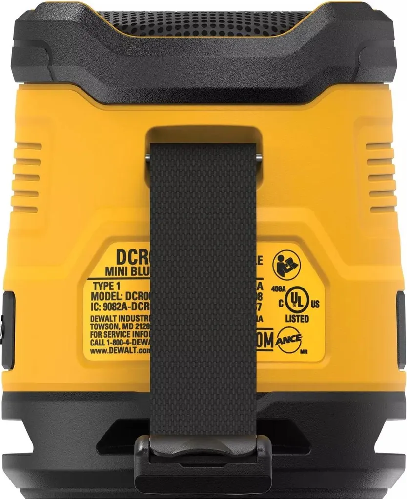 Enceinte Bluetooth Compacte DEWALT DCR009-XJ Rechargeable par USB-C - 7