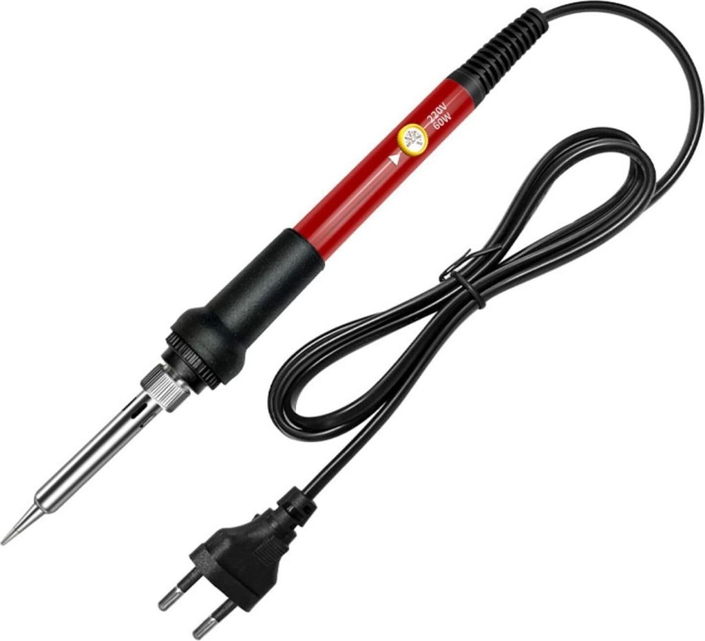 Kabelgebunden Lötkolben, 60W Profi Elektronik Lötkolben 200°C-450 °C für Schweißreparatur, Elektrische Reparatur, Schmuck, Heimwerken(Rot)