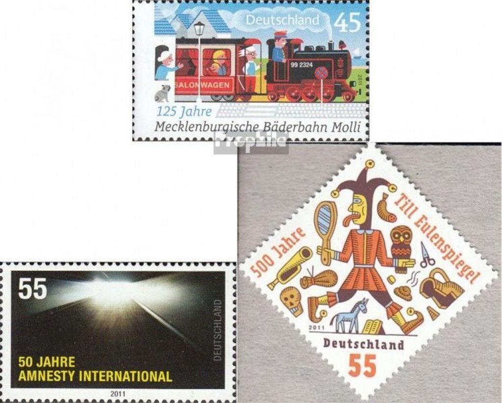 Briefmarken BRD (BR.Deutschland) 2011 Mi 2872,2873,2880 (kompl.Ausg.) gestempelt Mecklenburgische Bäderbahn