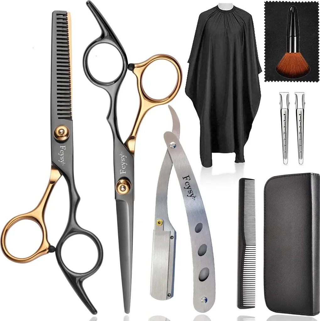 Set Forbici Professionali Capelli Acciaio 440C - Kit Parrucchiere Completo