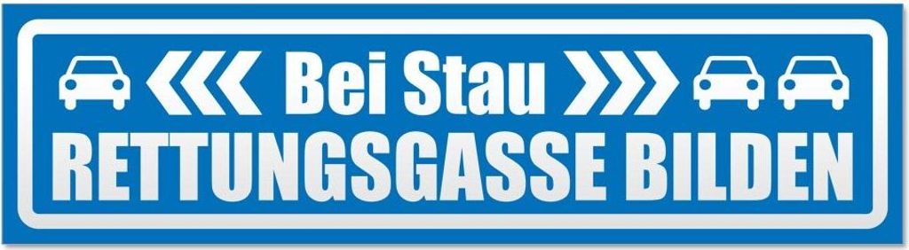 Kiwistar bei Stau Rettungsgasse bilden invertiert Magnetschild Schild magnetisch - 60cm Blau - Magnetfolie für Auto PKW Kfz