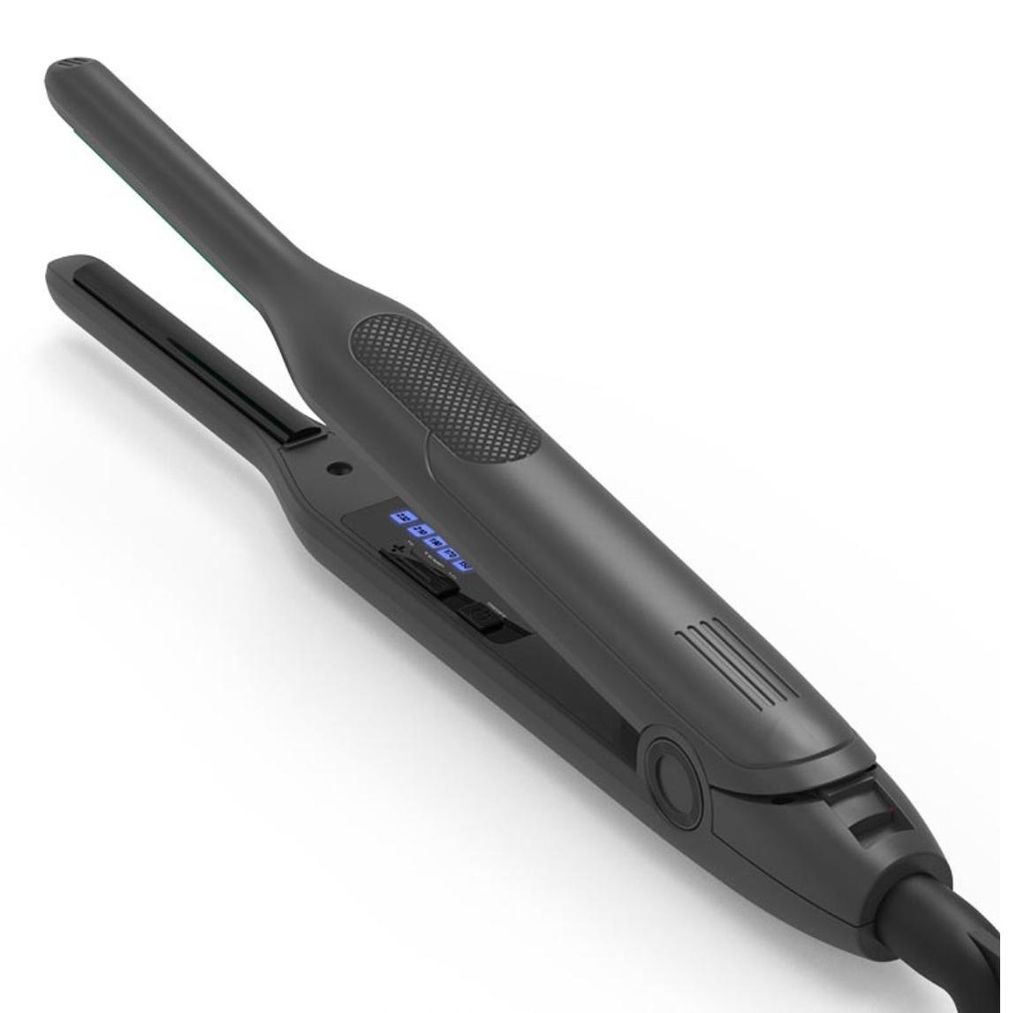 INF Mini Haarglätter 0,8cm Keramikplatte Edelstahl für Reisen und Styling