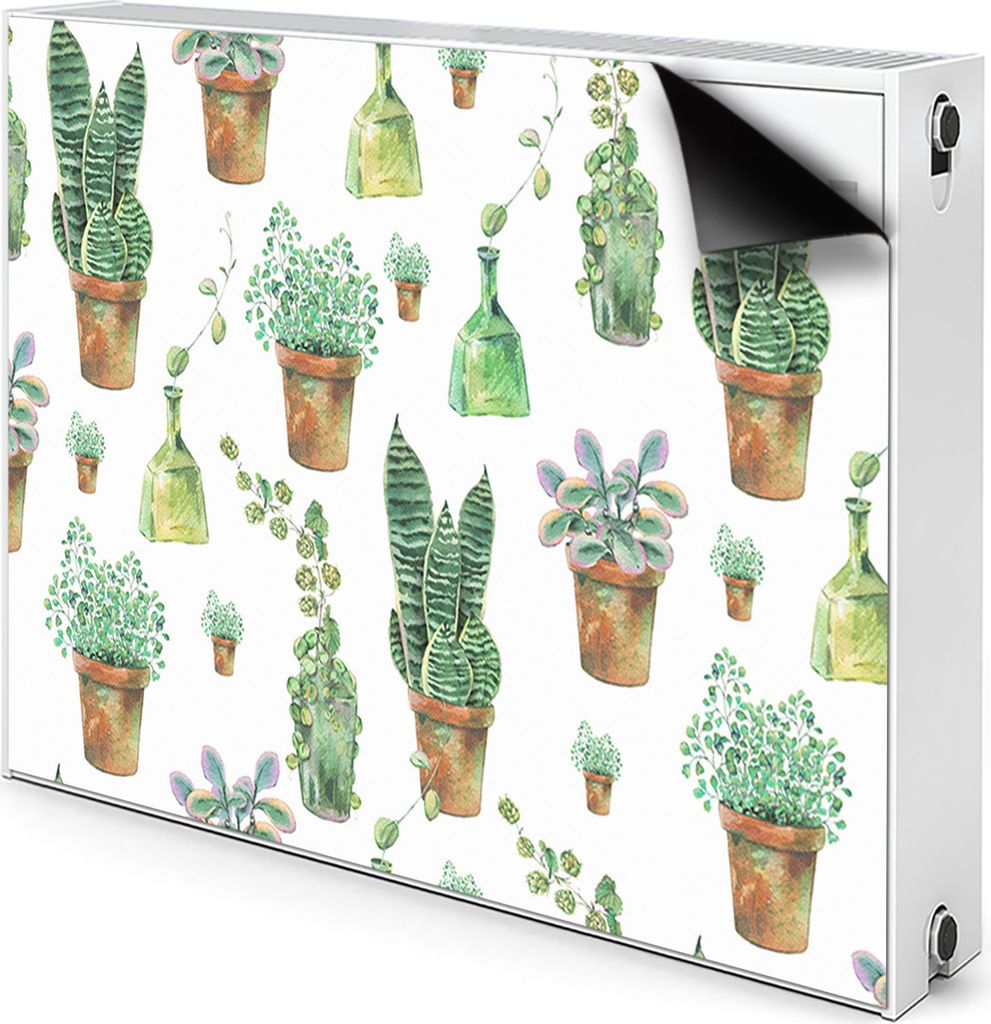 Magnet Heizkörperverkleidung Heizkörper-Abdeckung Heizung Heizkörper 100x60 cm - Gemalte, Kakteen