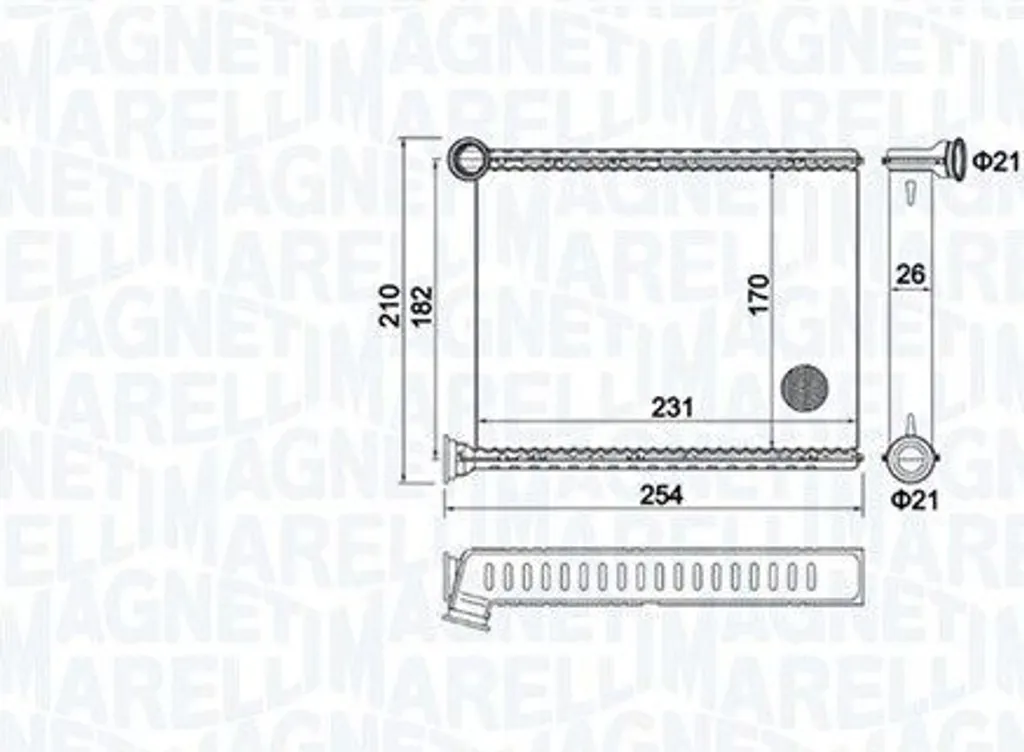 Échangeur Thermique Habitacle MAGNETI MARELLI 350218473000 Fiable
