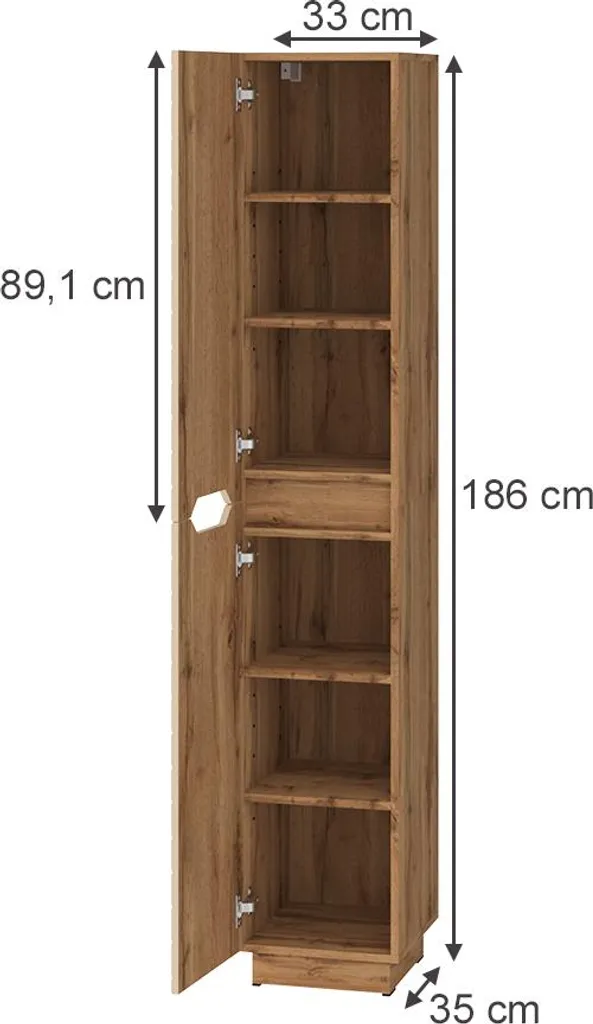 Colonne de salle de bain Vicco Lotta Cachemire 186cm avec 2 portes chic