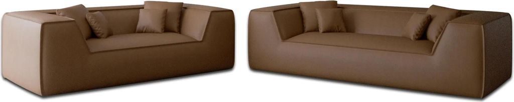Kunstleder 3-2-Sitzer Sofa Set Liberia Braun