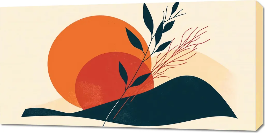 Quadro Moderno Paesaggio Tramonto 100x50 - Decorazione Design