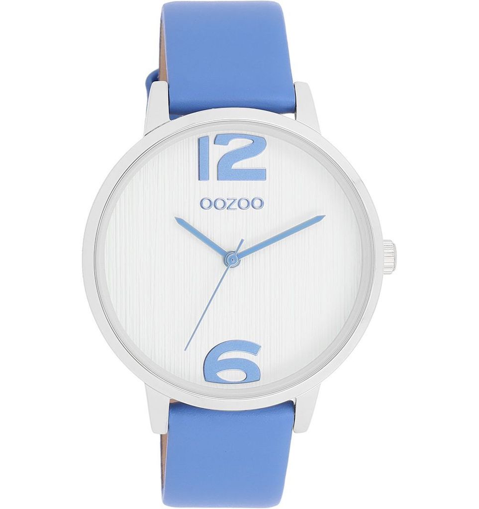 Oozoo Armbanduhr blau Leder Timepieces Damen Analog-Quarzuhr UOC11235