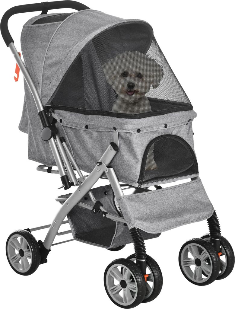 PawHut Poussette buggy pliable chien chat panier et sac de Image du produit 
