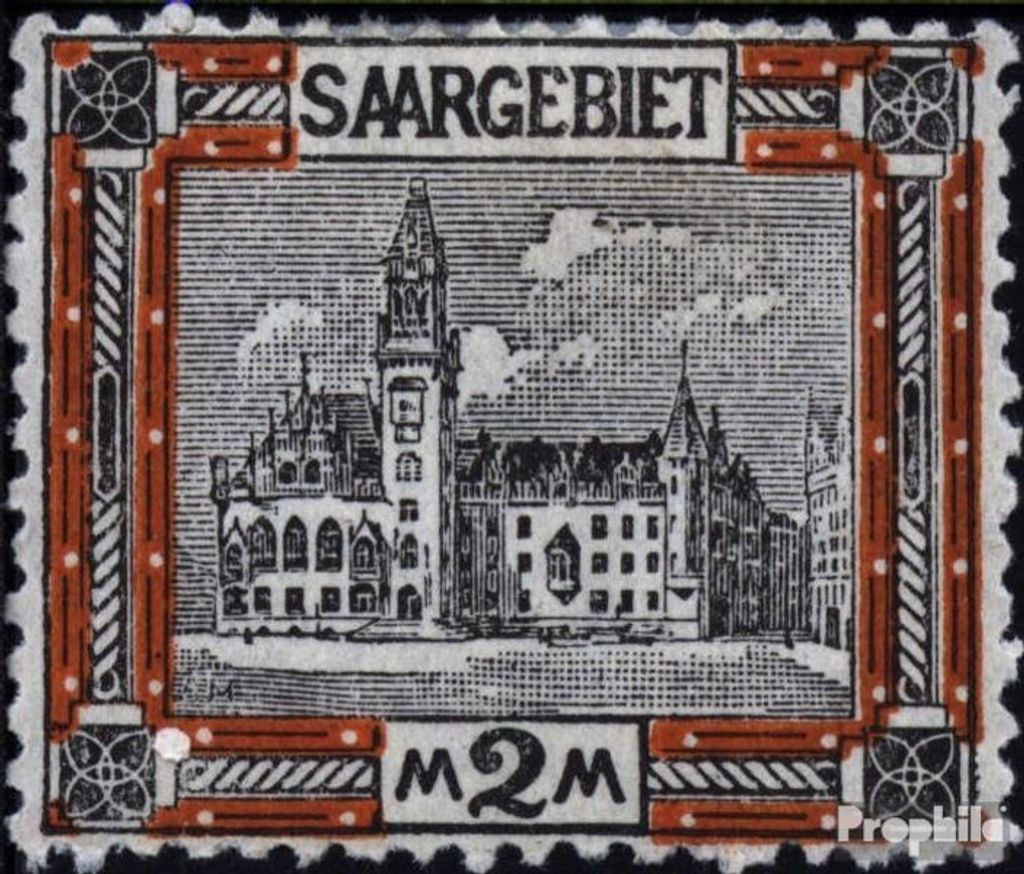 Briefmarken Saarland 1921 Mi 65 mit Falz Landschaftsbilder (I)