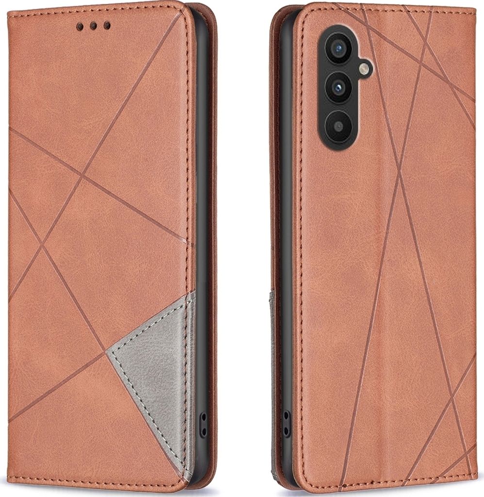 Mobigear Rhombus Slim Samsung Galaxy A24 Hülle Klapphülle - Braun