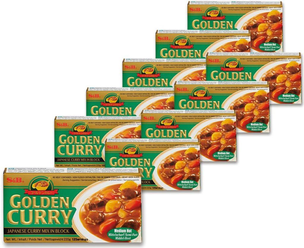 10er Pack S&B GOLDEN CURRY Japanisches Curry Mix in Würfel Produktbild 