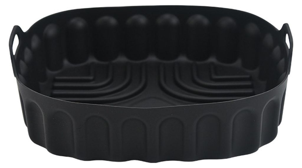 Quadratische Silikon-Heißluftfritteusen-Einlage mit Griffen, antihaftbeschichtet, wiederverwendbar, für Backofen und Mikrowelle geeignet, spülma...