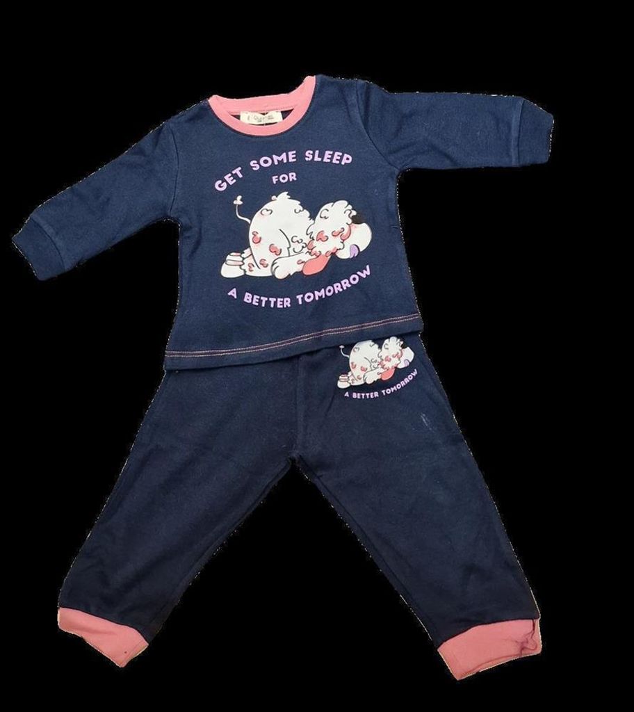 Cigit Kids Baby Pyjama Schlafanzug marine rosa 18-24 m