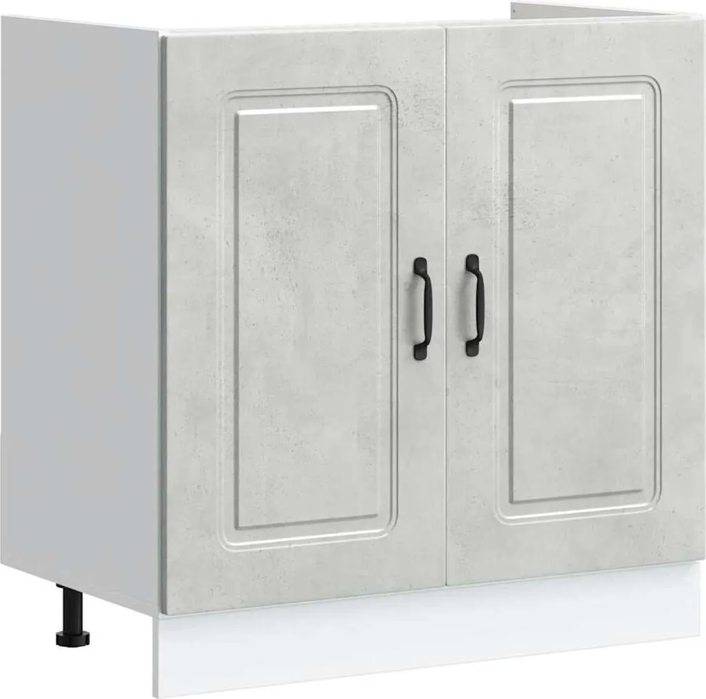 vidaXL Base per lavello Kalmar cemento grigio 80x46x81,5 cm Materiale a base di legno