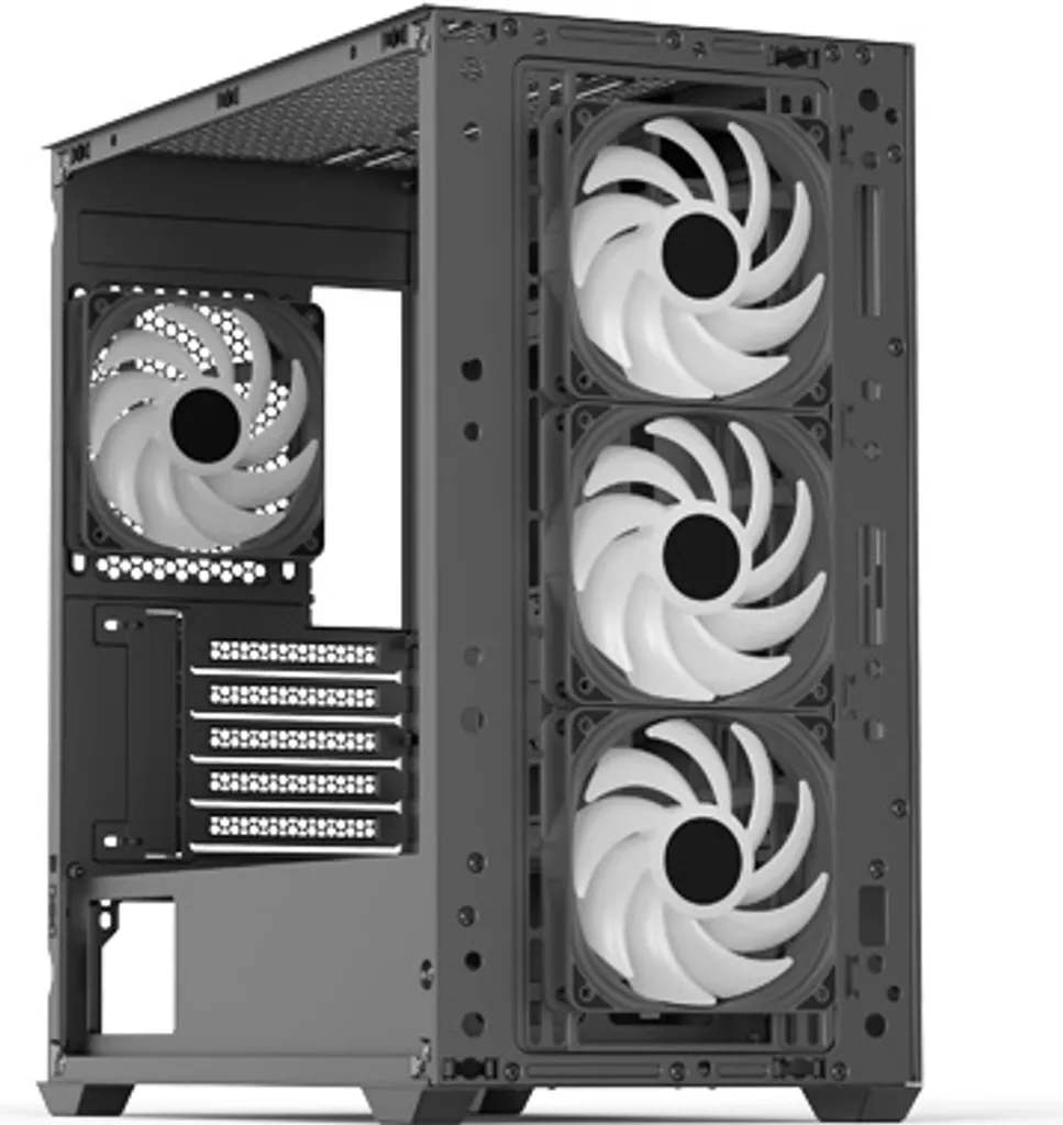 Boîtier AeroCool Mini D301A-G-BK-v2 Noir, Flux d'Air Optimisé et Bois
