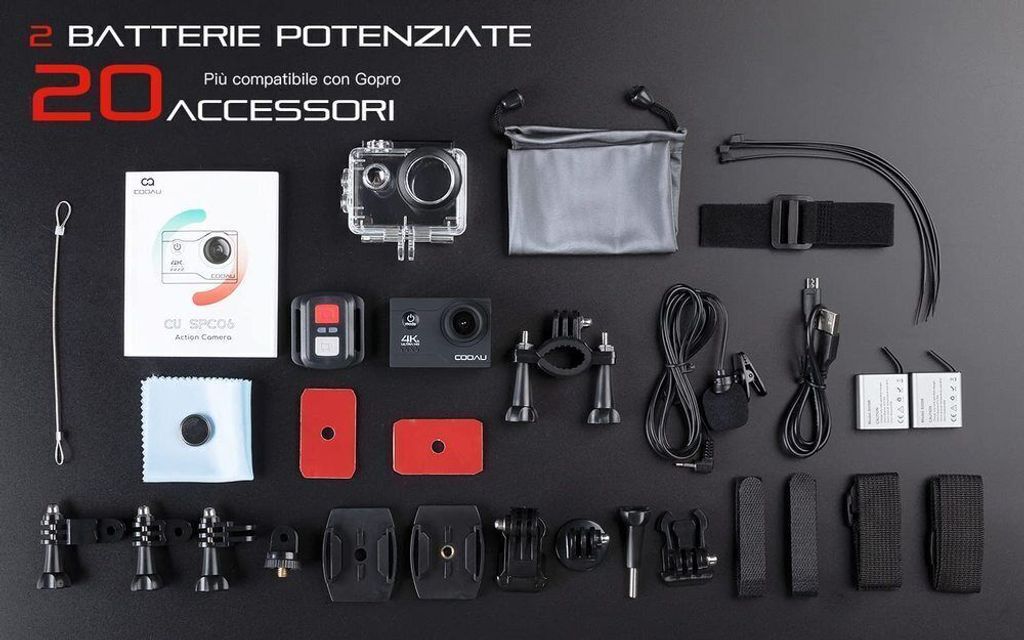 COOAU 4K Action cam 20MP WiFi Sports Kamera Ultra HD Produktbild 10