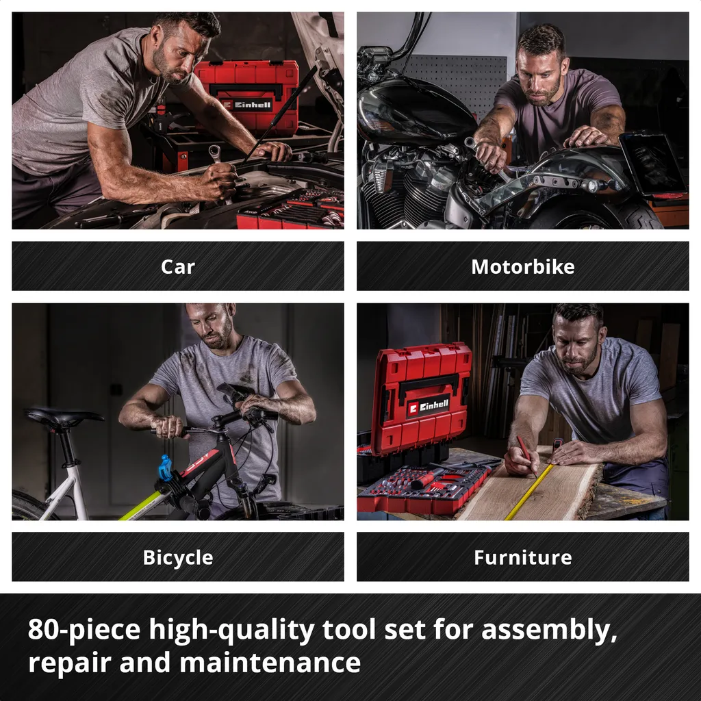 Mallette d'outils 80 pièces compatible E-Case avec rangement mousse EVA - 17
