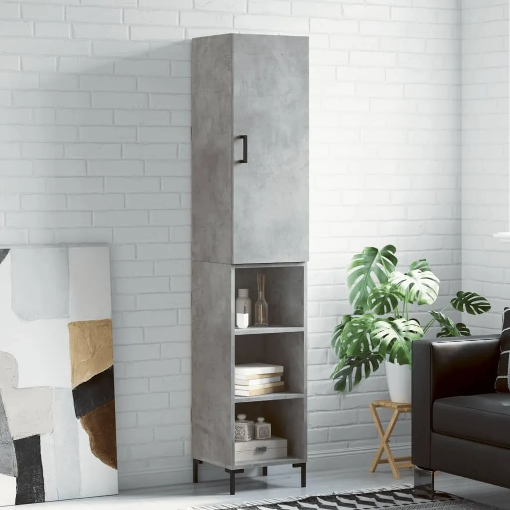 vidaXL Credenza Alta Grigio Cemento | Arredo Moderno 180cm Slim